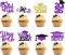 40PCS Purple Graduation Cupcake Toppers 2026 – Glitter Graduation Cap & Diploma Picks – Class of 2026 Dessert Decorations for Graduation Party Cakes & Cupcakes